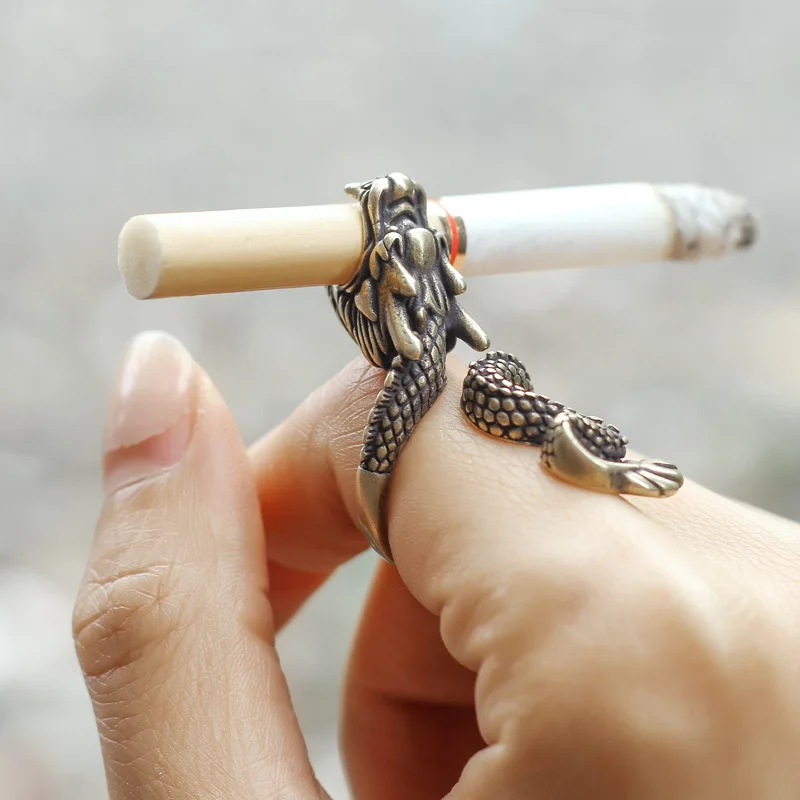 Vape Ring - Ретро мундштук с драконом, кольцевая стойка,